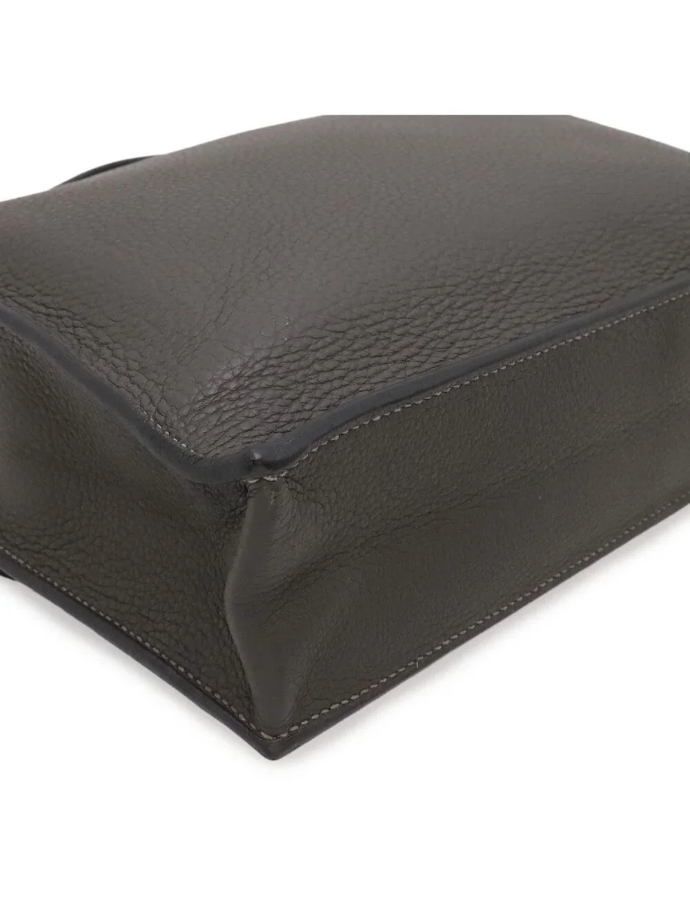 Hermes Sac a Depeches 27 Business Briefcase Second Togo Leather Graphite Gray